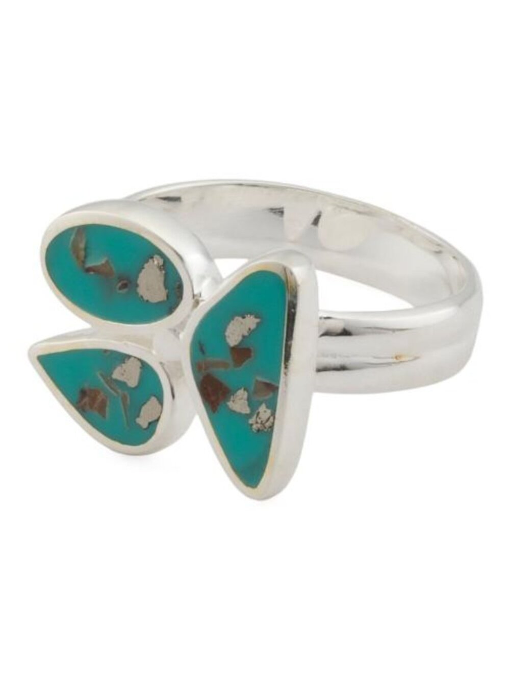 SEED & SAGE Made In Mexico Sterling Silver Plated Copper Turquoise Ring